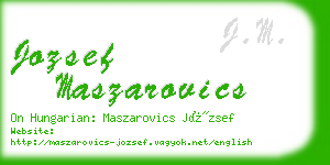 jozsef maszarovics business card